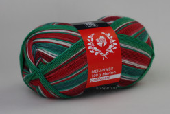 Рождественская носочная пряжа Meilenweit Merino Christmas, цв.6792