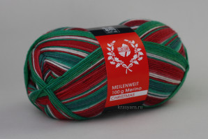 Рождественская носочная пряжа Meilenweit Merino Christmas, цв.6792