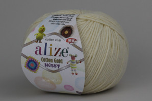 Пряжа Cotton Gold Hobby Alize, цв.001