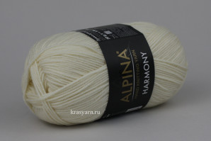 Пряжа ручного крашения Harmony, Альпина, цв.01 Белый